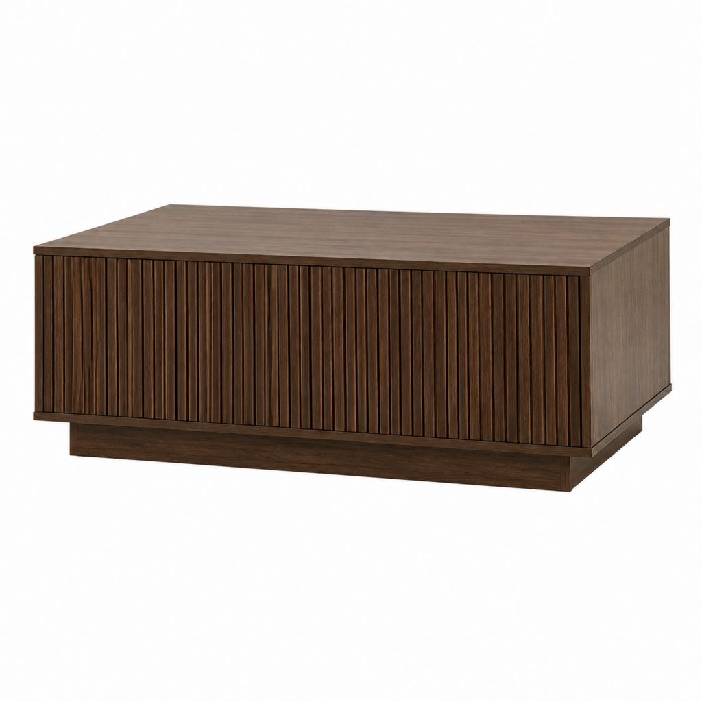 Couchtisch mit Stauraum walnussbraun MDF mit Walnussfurnier rechteckig 120 x 60 x 45 cm