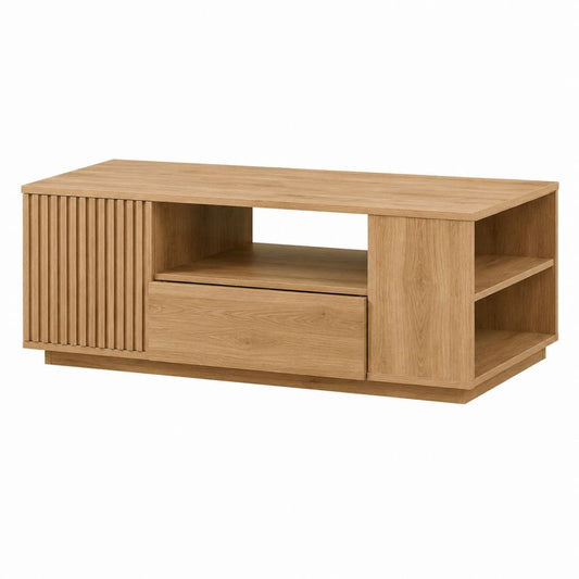 Couchtisch mit Stauraum Eichenoptik MDF rechteckig 120 x 60 x 45 cm
