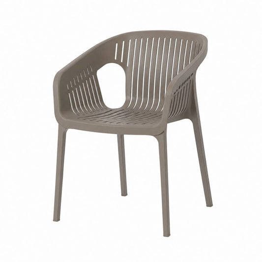 Gartenstuhl mit Armlehnen Taupe aus Polypropylen 58 x 54 x 80 cm