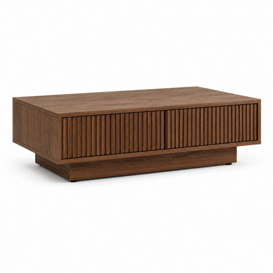 Couchtisch mit Stauraum Walnussfurnier MDF rechteckig 120 x 60 x 40 cm