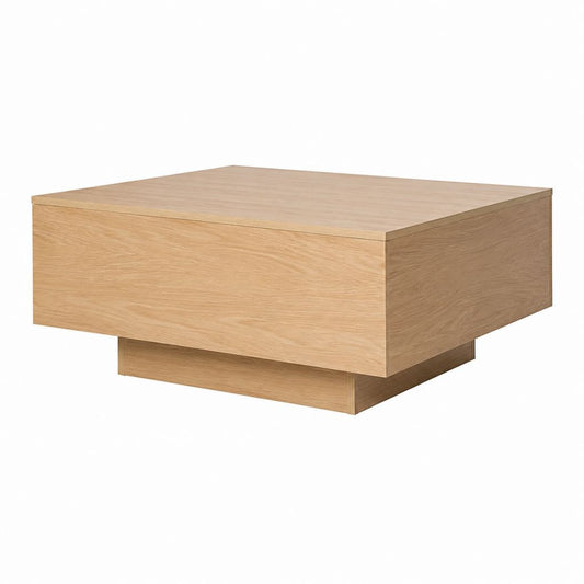 Couchtisch Eiche natur furnierte MDF-Platte quadratisch 100 x 100 x 35 cm