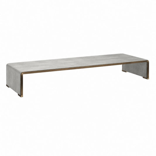 TV-Bank Betongrau MDF mit Stahlgestell Bronze 180 x 60 x 35 cm