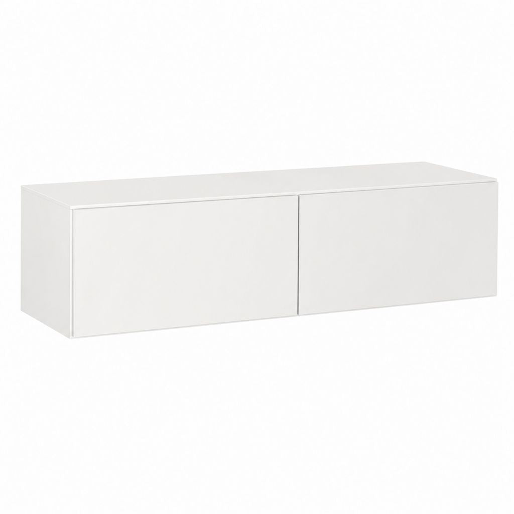 TV Lowboard Weiß aus Spanplatte rechteckig mit 2 Türen 120 x 40 x 40 cm