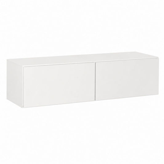 TV Lowboard Weiß aus Spanplatte rechteckig mit 2 Türen 120 x 40 x 40 cm